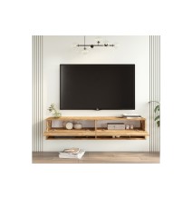 Mueble TV de Pared Color Roble 140x31.6x29.6 cm - 2 Puertas - Estilo Moderno y Funcional.